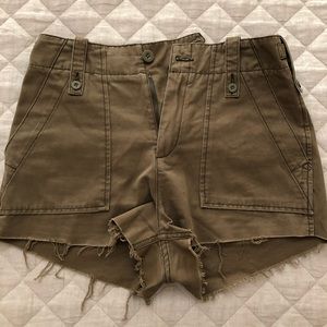 Free People high waisted army green shorts